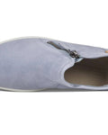 ECCO Women's Soft 7 Low Cut side Zip Nubuck Bootie Sneakers Dusty Blue US 6-6.5