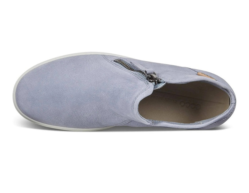 ECCO Women's Soft 7 Low Cut side Zip Nubuck Bootie Sneakers Dusty Blue US 6-6.5