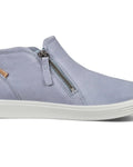 ECCO Women's Soft 7 Low Cut side Zip Nubuck Bootie Sneakers Dusty Blue US 6-6.5