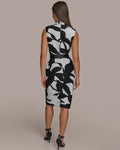 Donna Karan New York Women's Sleeveless Midi Dress Black / White Size 2 No Belt