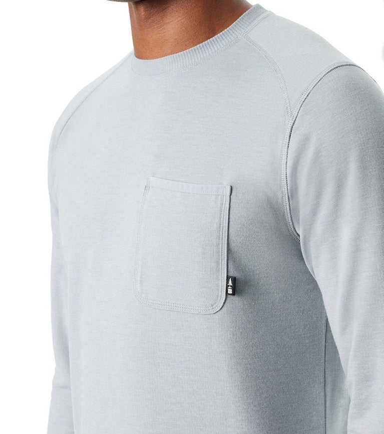 BASS OUTDOOR Men's Ribbed Basic Long Sleeve T-Shirt Quarry Medium MSRP $49