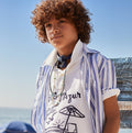Polo Ralph Lauren Boy's Embroidered Cotton Mesh Polo Shirt Beach Big Kid White