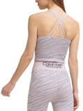 Calvin Klein Women's Textured Zebra Print Crop Top Secret Pink Size Large New