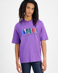 A | X ARMANI EXCHANGE Men's Comfort Fit Cotton Jersey Color Logo Tee Pansy 2XL