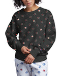 Champion Women's Logo Print Reverse Weave Crewneck Sweatshirt Black Size XS New