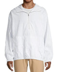 Michael Kors Men's Half Zip Hooded Striped Shirt Jacket Size XXL White $178 NWT