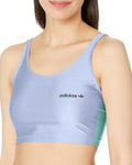 adidas Originals Women's High Shine Halter Scoop-neck Crop Bra TopBlue Large 
