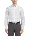 Calvin Klein Men's Slim Fit Stretch Wrinkle Free Dress Shirt White Navy Multi 