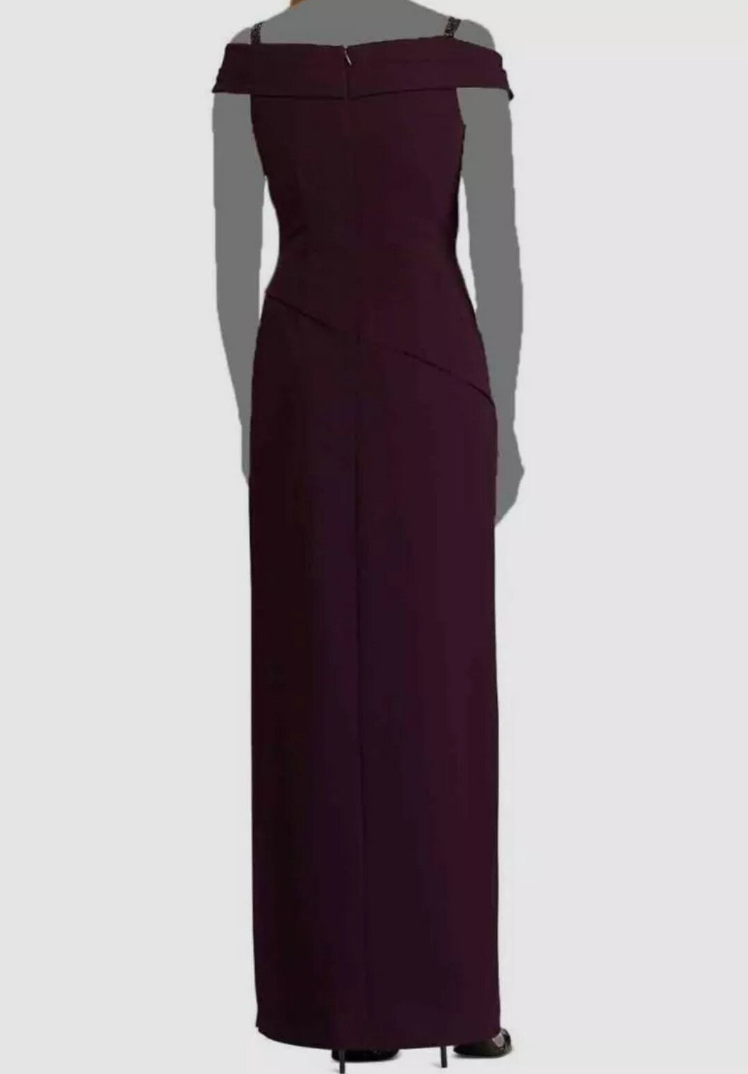 Lauren Ralph Lauren Women's  Embellished Strap Off The Shoulder Gown Dress 16 