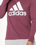 Adidas Men's Basic Badge of Sport Long-Sleeve Crewneck T-Shirt Victory Crimson