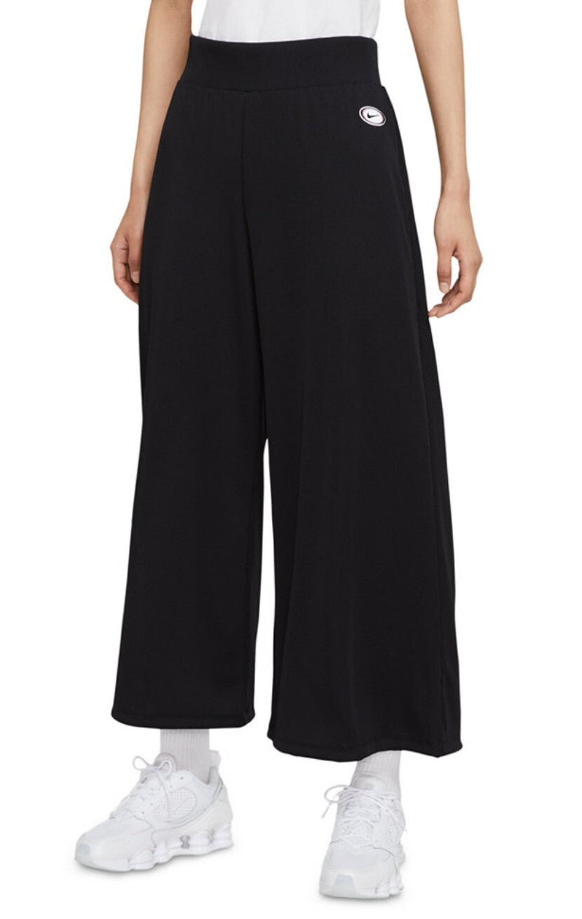 Nike Women's Sportswear Ribbed Femme Pants Wide Leg Loose Fit Black MSRP $65
