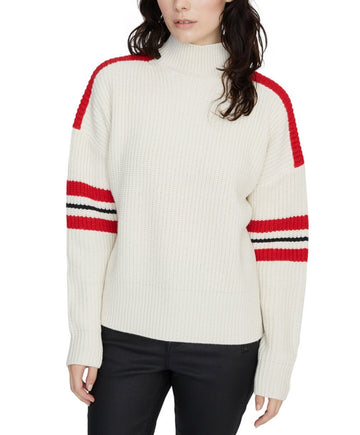 Sanctuary Women's Oversized Speedway Sweater Size XL Moonstone Red Stripe New