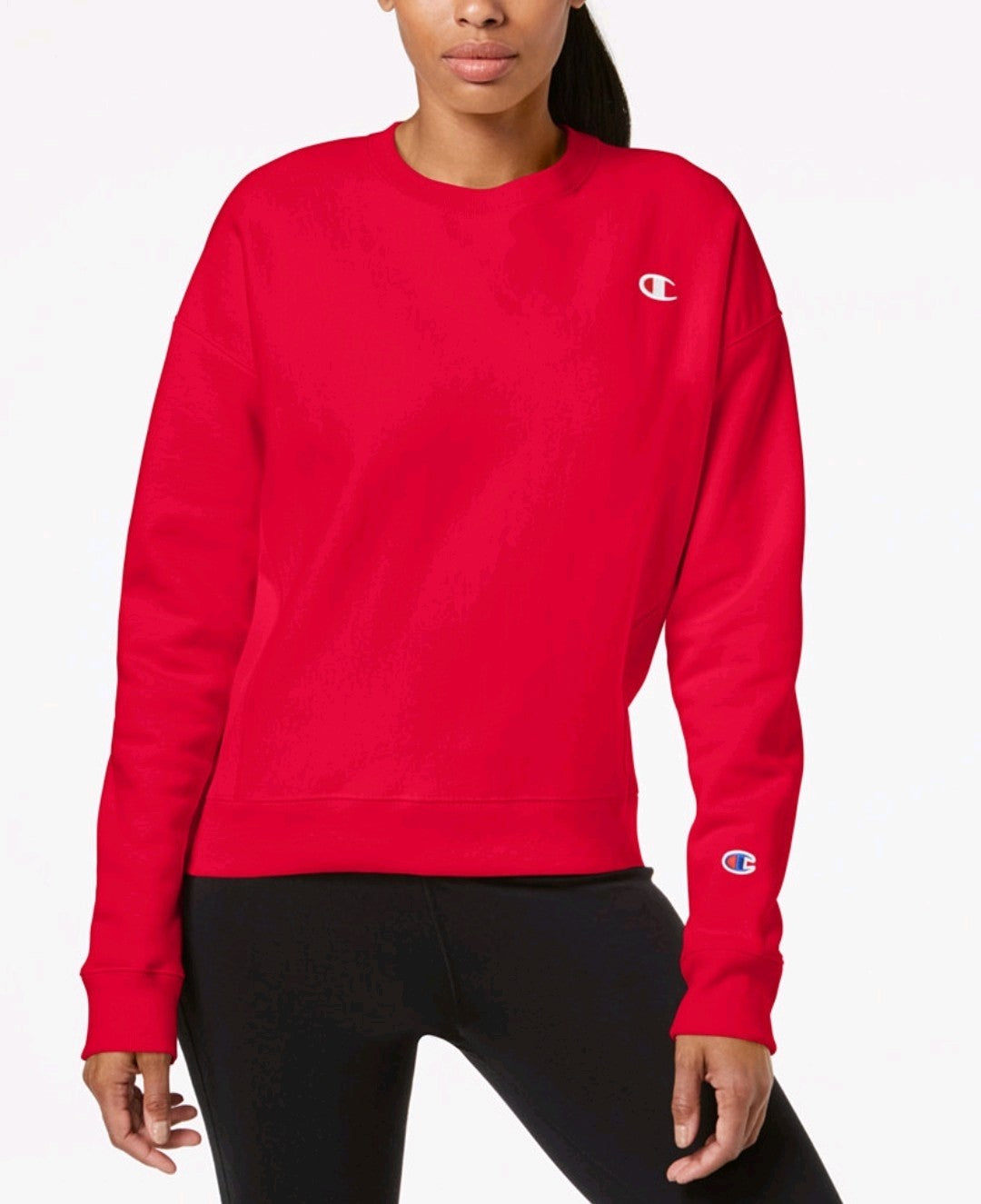Champion Women's Reverse Weave Fleece Crewneck Sweatshirt Size XL Scarlet NWT