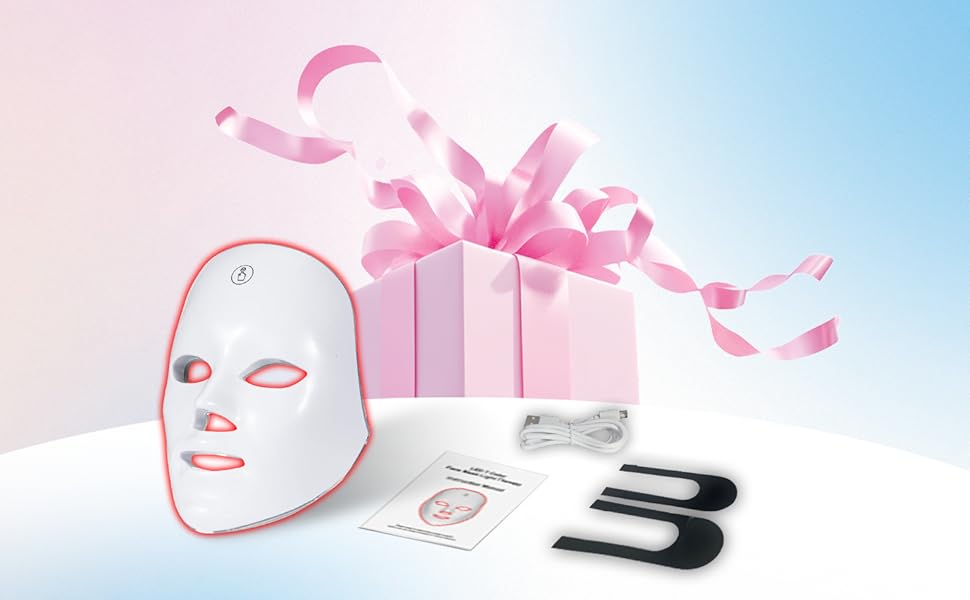7+1 Colors LED Facial Skin Care Mask + get 3 Pack Face Serum Set FREE