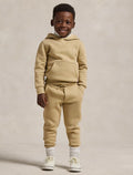Polo Ralph Lauren Little Boys Fleece Pocket Hoodie Size 7 Color Khaki New