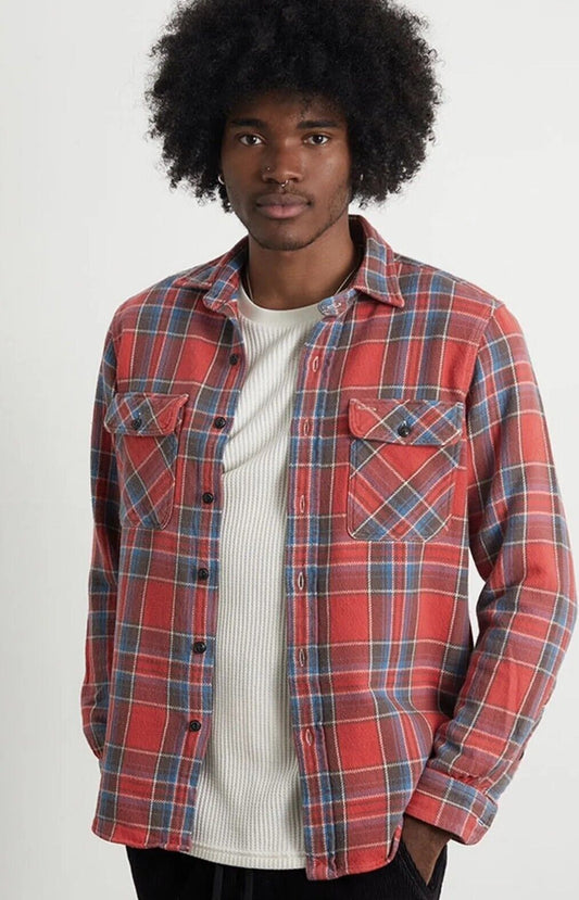Polo Country Ralph Lauren Mens Small Red Blue Plaid Flannel Button Up Shirt NWT